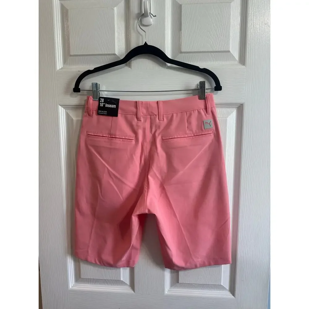 Puma NWT Dealer 10” Shorts Golf Coral Peach Men’s Sz 28 Active Athletic